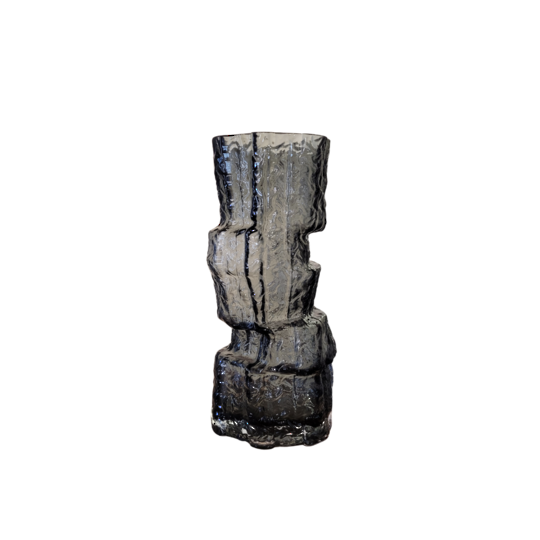 Rock Glass Vase - Grey 30cm